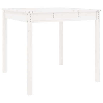 Tuintafel 82,5X82,5X76 Cm Massief Grenenhout Wit 82.5 x 82.5 x 76 cm Wit grenenhout