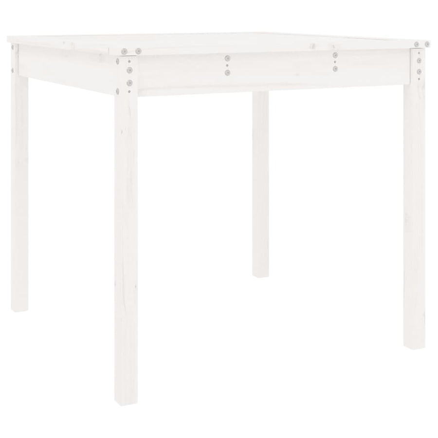 Tuintafel 82,5X82,5X76 Cm Massief Grenenhout Wit 82.5 x 82.5 x 76 cm Wit grenenhout