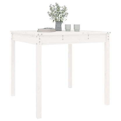 Tuintafel 82,5X82,5X76 Cm Massief Grenenhout Wit 82.5 x 82.5 x 76 cm Wit grenenhout