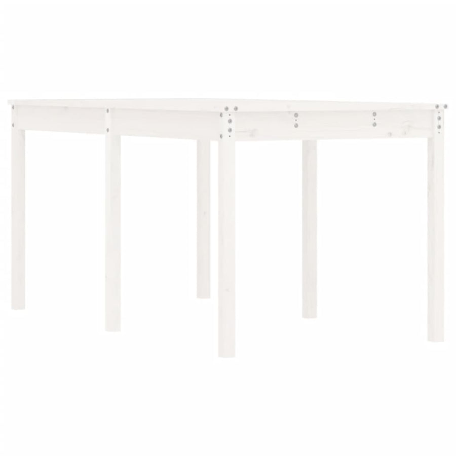 Tuintafel 59,5X82,5X76 Cm Massief Grenenhout Wit 159.5 x 82.5 x 76 cm Wit grenenhout