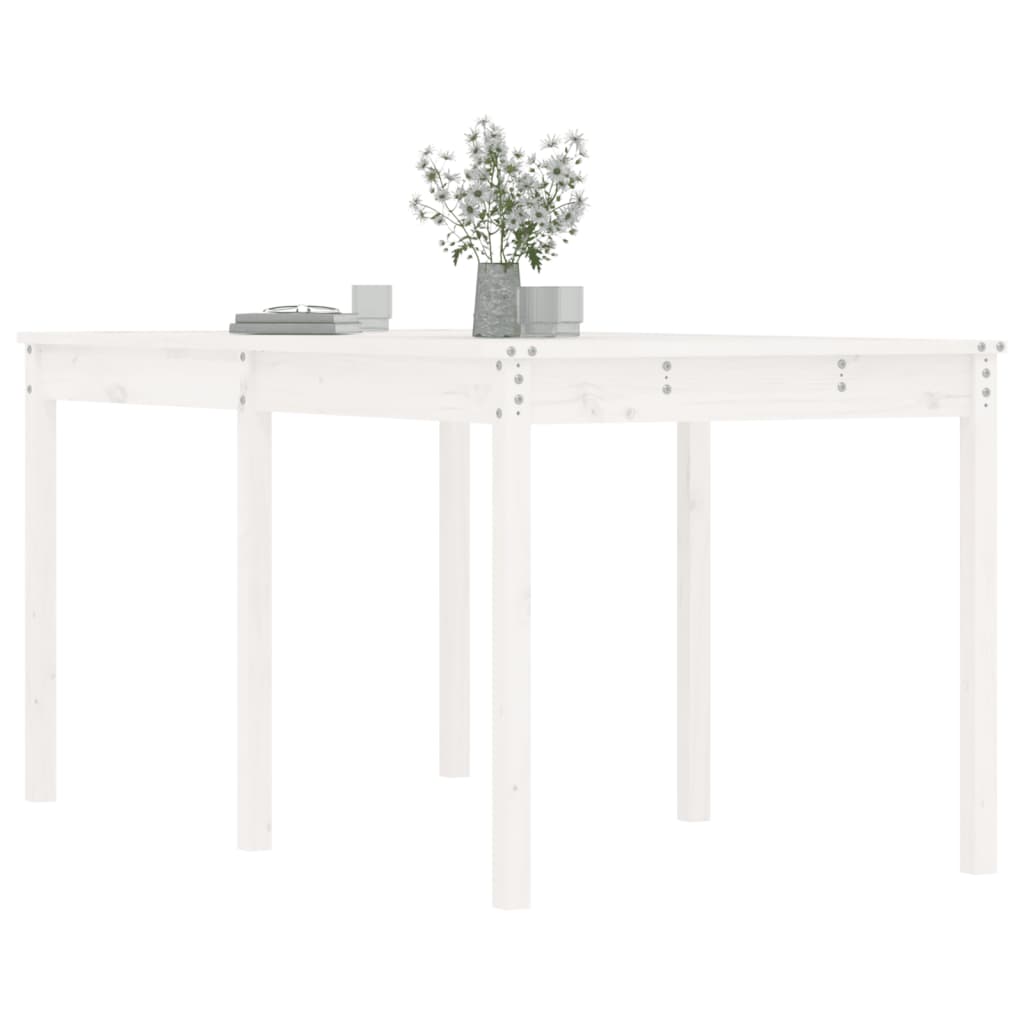 Tuintafel 59,5X82,5X76 Cm Massief Grenenhout Wit 159.5 x 82.5 x 76 cm Wit grenenhout