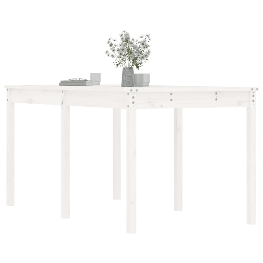 Tuintafel 59,5X82,5X76 Cm Massief Grenenhout Wit 159.5 x 82.5 x 76 cm Wit grenenhout