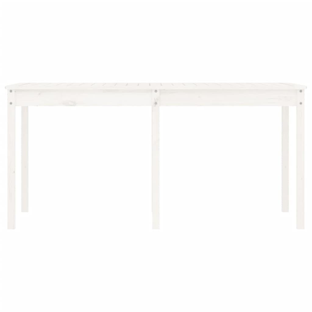 Tuintafel 59,5X82,5X76 Cm Massief Grenenhout Wit 159.5 x 82.5 x 76 cm Wit grenenhout