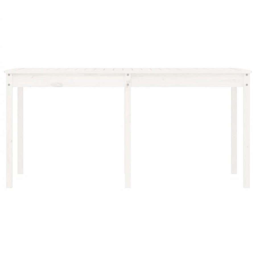 Tuintafel 59,5X82,5X76 Cm Massief Grenenhout Wit 159.5 x 82.5 x 76 cm Wit grenenhout