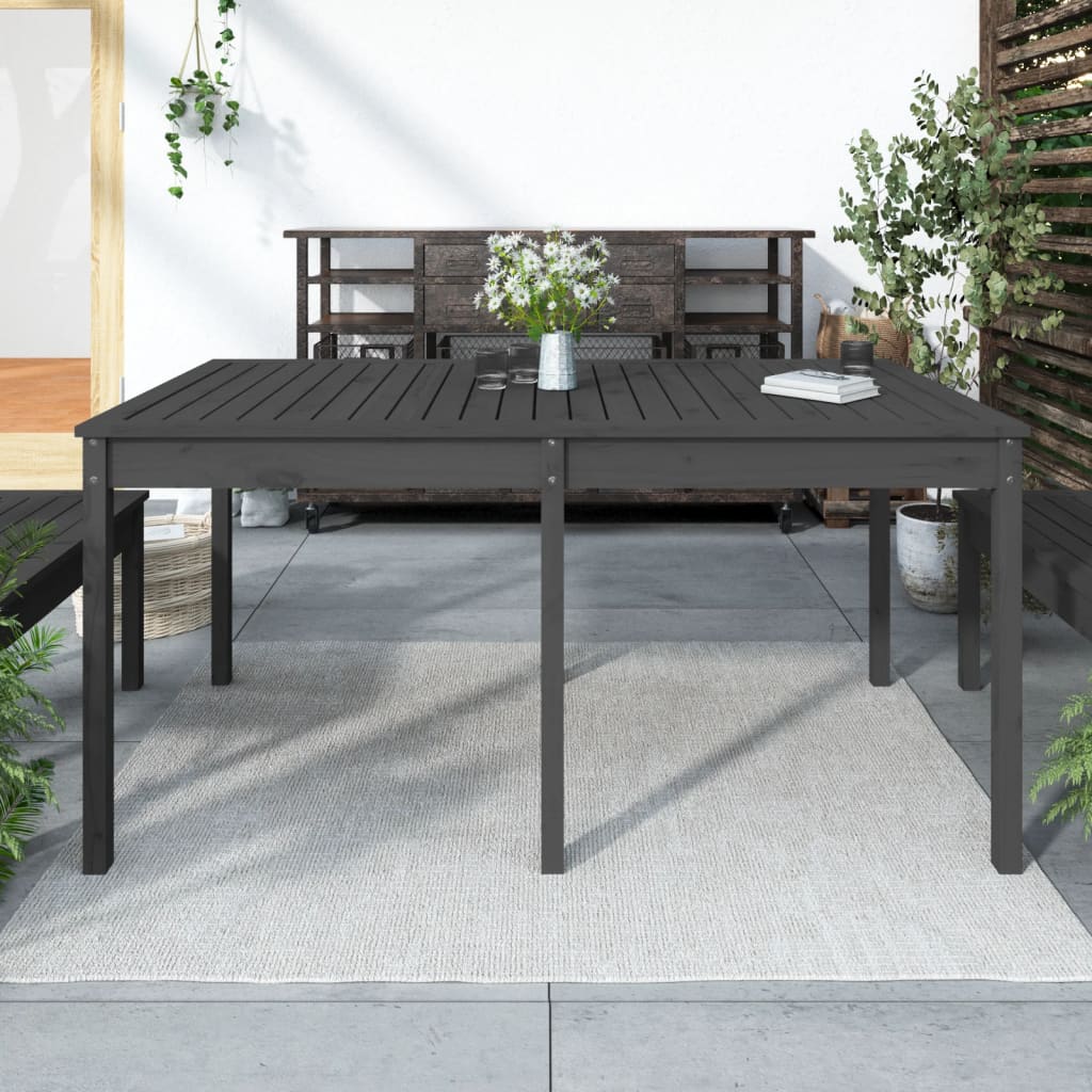 Tuintafel 159,5X82,5X76 Cm Massief Grenenhout Grijs