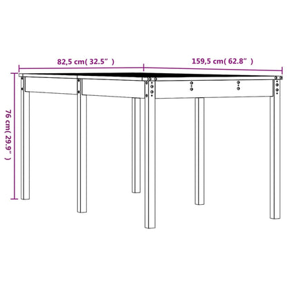 Tuintafel 59,5X82,5X76 Cm Massief Douglashout 159.5 x 82.5 x 76 cm Natuurlijk douglashout