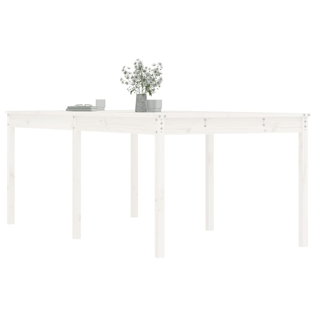 Tuintafel 203,5X100X76 Cm Massief Grenenhout Wit