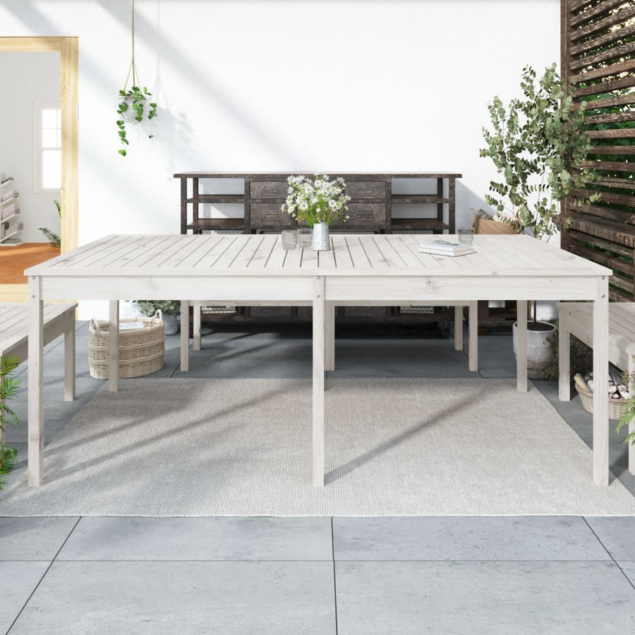 Tuintafel 203,5X100X76 Cm Massief Grenenhout Wit