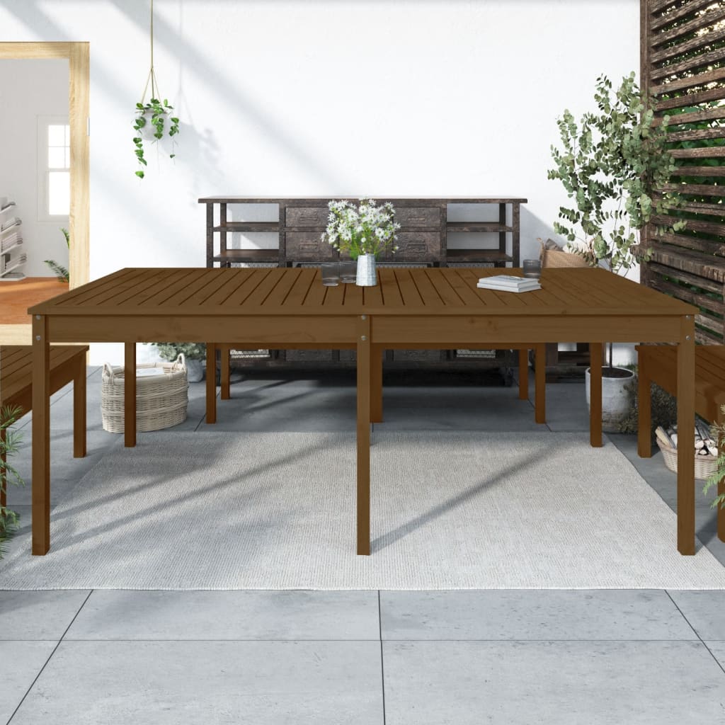Tuintafel 203,5X100X76 Cm Massief Grenenhout Honingbruin