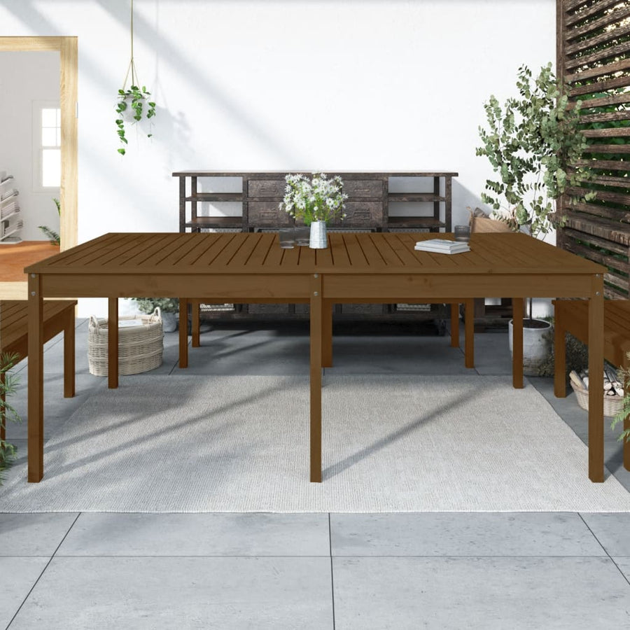 Tuintafel 203,5X100X76 Cm Massief Grenenhout Honingbruin