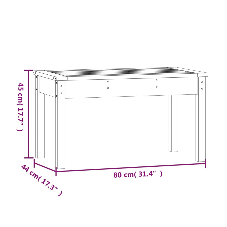 Tuinbank Massief Grenenhout Grijs 80 x 44 x 45 cm Grijs grenenhout