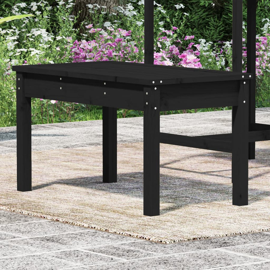 Tuinbank Massief Grenenhout Zwart 80 x 44 x 45 cm Zwart grenenhout