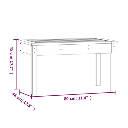 Tuinbank Massief Grenenhout Zwart 80 x 44 x 45 cm Zwart grenenhout