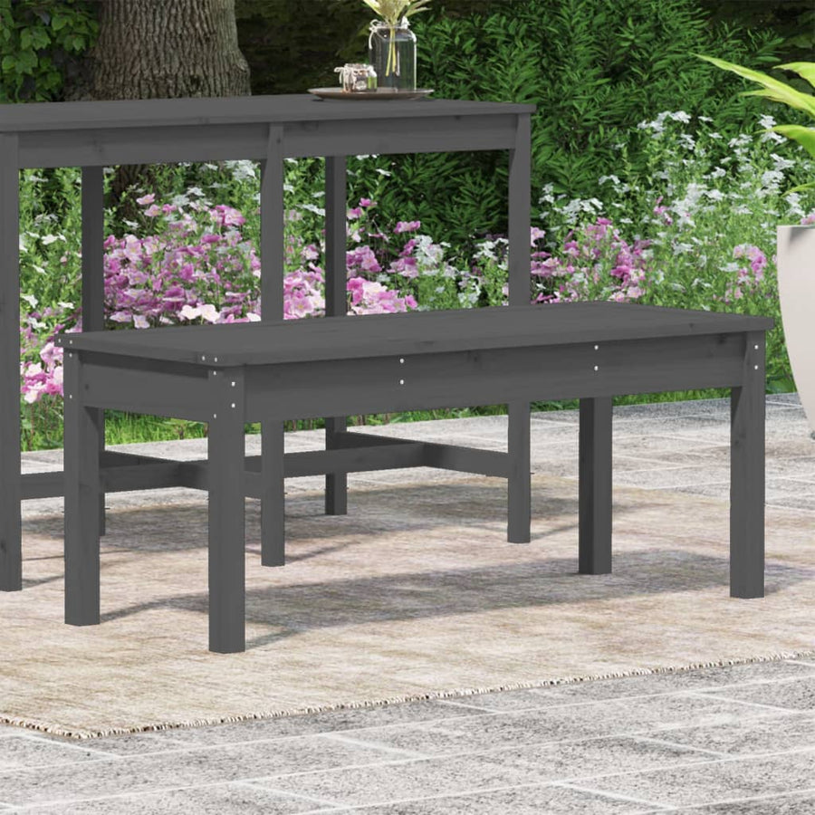 Tuinbank Massief Grenenhout Grijs 109 x 44 x 45 cm Grijs grenenhout