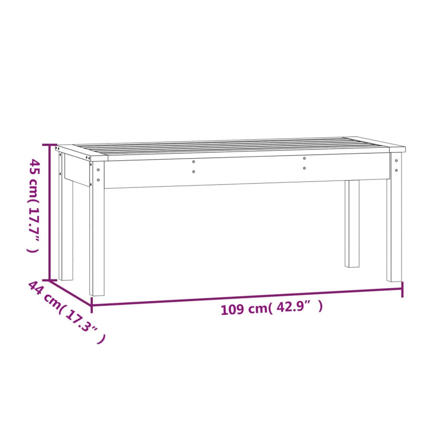 Tuinbank Massief Grenenhout Grijs 109 x 44 x 45 cm Grijs grenenhout