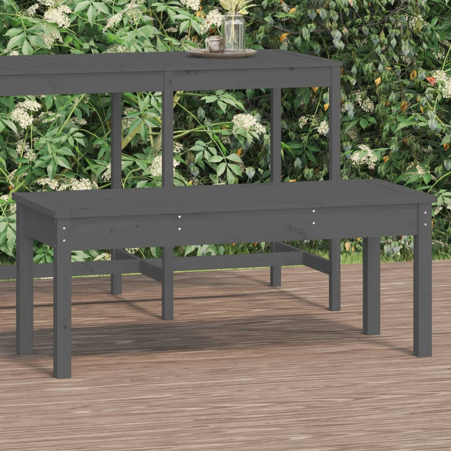 Tuinbank Massief Grenenhout Grijs 109 x 44 x 45 cm Grijs grenenhout
