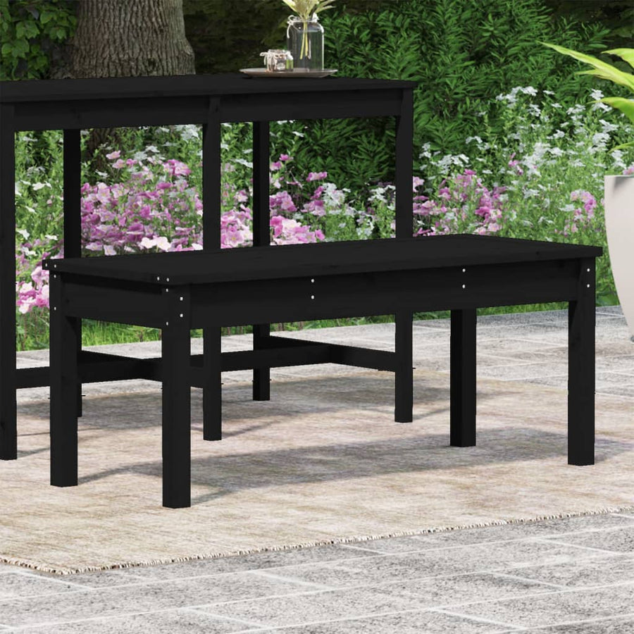 Tuinbank Massief Grenenhout Zwart 109 x 44 x 45 cm Zwart grenenhout