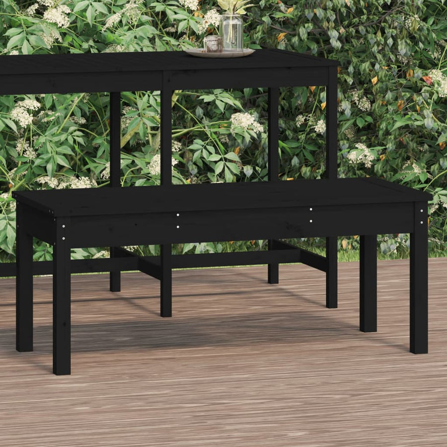 Tuinbank Massief Grenenhout Zwart 109 x 44 x 45 cm Zwart grenenhout