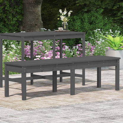 Tuinbank 2-Zits 59,5X44X45 Cm Massief Grenenhout Grijs 159.5 x 44 x 45 cm Grijs grenenhout