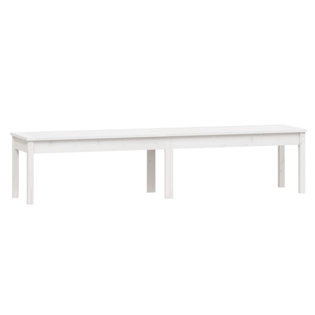 Tuinbank 2-Zits 203,5X44X45 Cm Massief Grenenhout Wit 203.5 x 44 x 45 cm Wit grenenhout