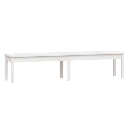 Tuinbank 2-Zits 203,5X44X45 Cm Massief Grenenhout Wit 203.5 x 44 x 45 cm Wit grenenhout
