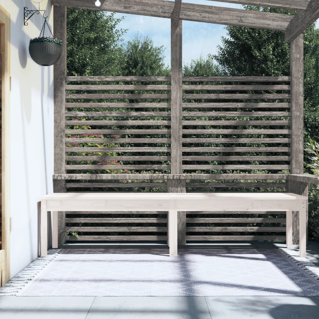 Tuinbank 2-Zits 203,5X44X45 Cm Massief Grenenhout Wit 203.5 x 44 x 45 cm Wit grenenhout