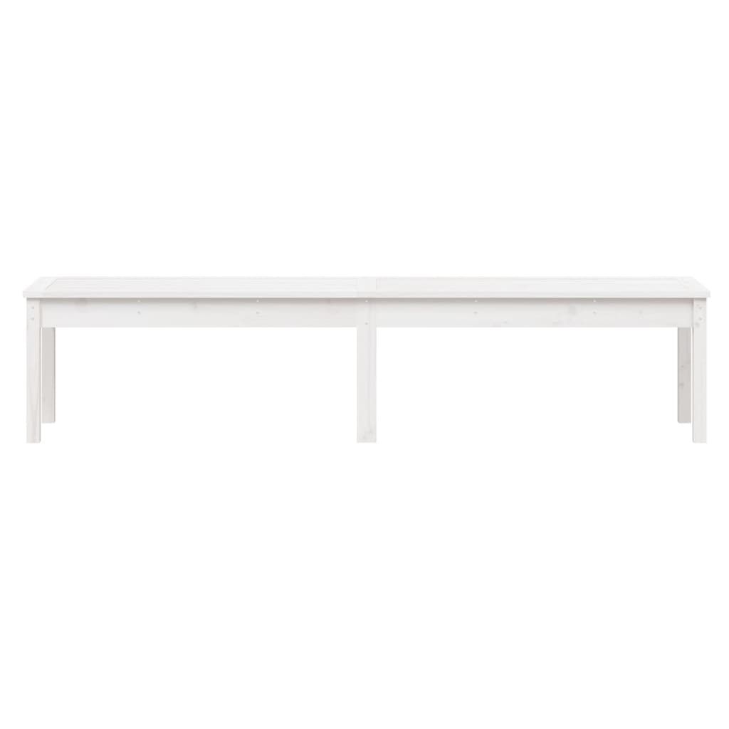 Tuinbank 2-Zits 203,5X44X45 Cm Massief Grenenhout Wit 203.5 x 44 x 45 cm Wit grenenhout