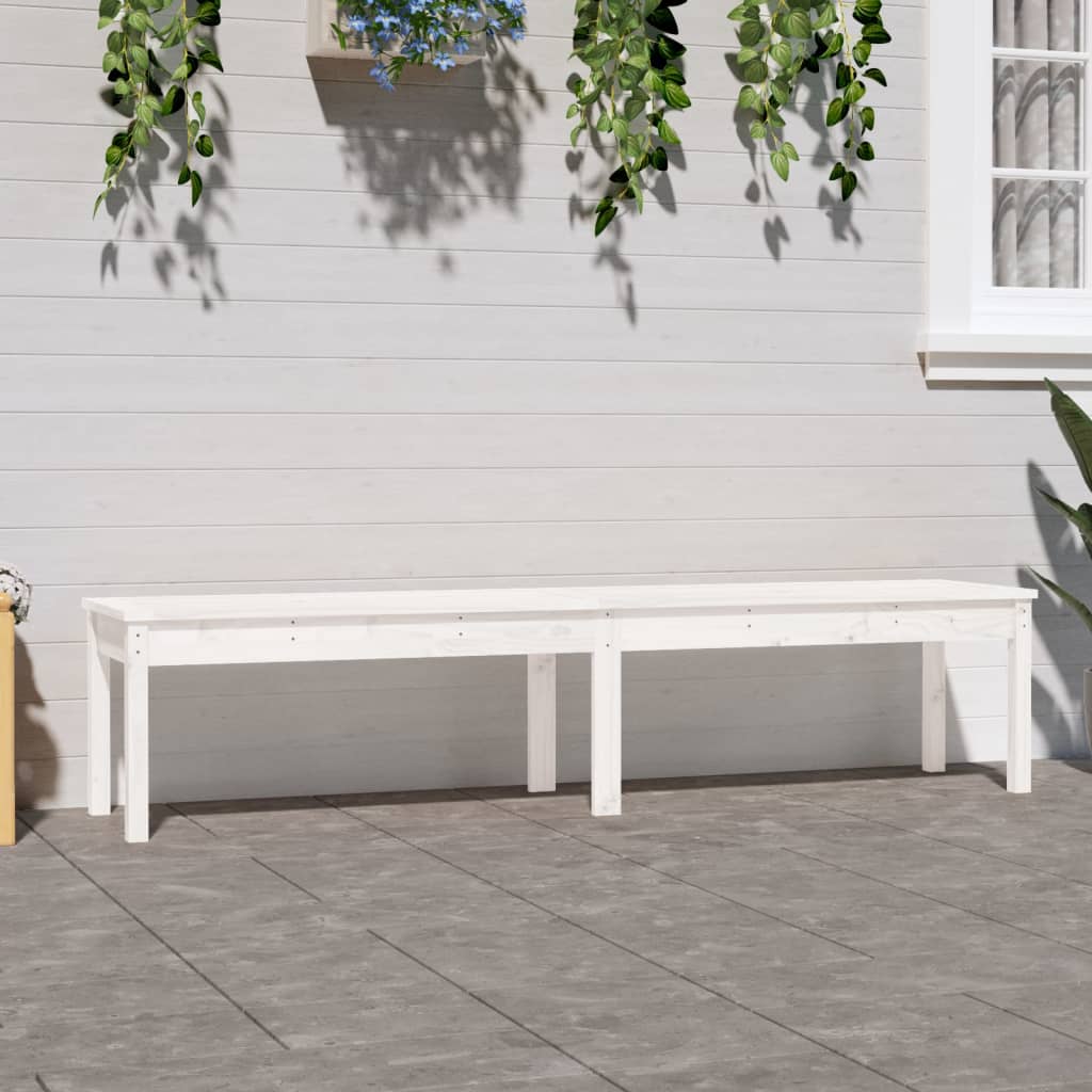Tuinbank 2-Zits 203,5X44X45 Cm Massief Grenenhout Wit 203.5 x 44 x 45 cm Wit grenenhout