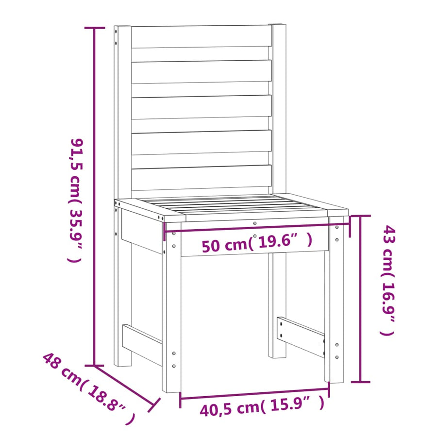 Tuinstoelen 40,5X48X91,5 Cm Massief Grenenhout Wit 40.5 x 48 x 91.5 cm Wit grenenhout