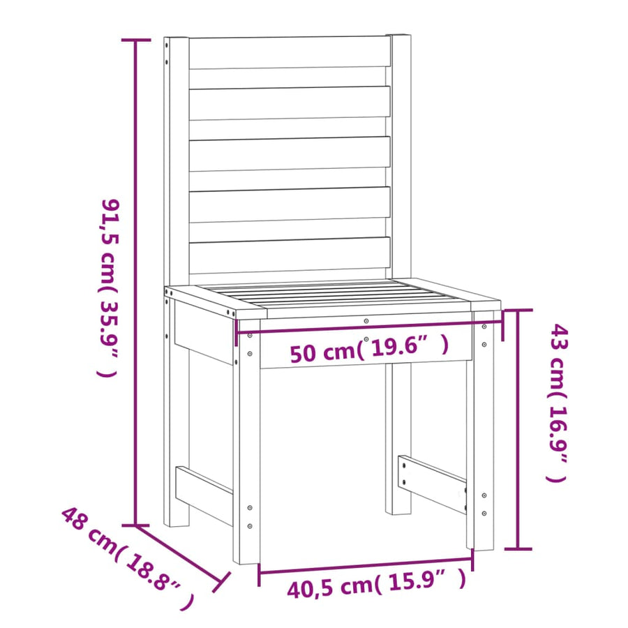 Tuinstoelen 40,5X48X91,5 Cm Massief Douglashout 40.5 x 48 x 91.5 cm Natuurlijk douglashout