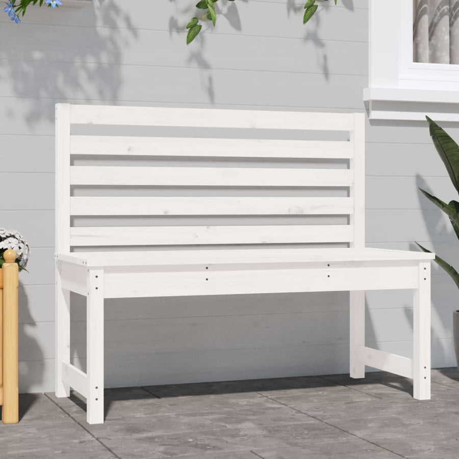 Tuinbank 09 Cm Massief Grenenhout Wit 109 x 48 x 91.5 cm Wit grenenhout