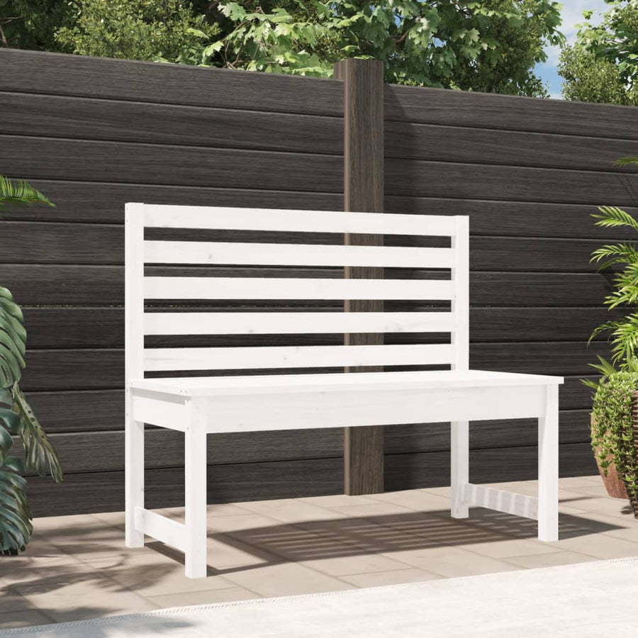 Tuinbank 09 Cm Massief Grenenhout Wit 109 x 48 x 91.5 cm Wit grenenhout