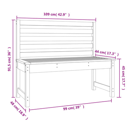 Tuinbank 09 Cm Massief Grenenhout Grijs 109 x 48 x 91.5 cm Grijs grenenhout