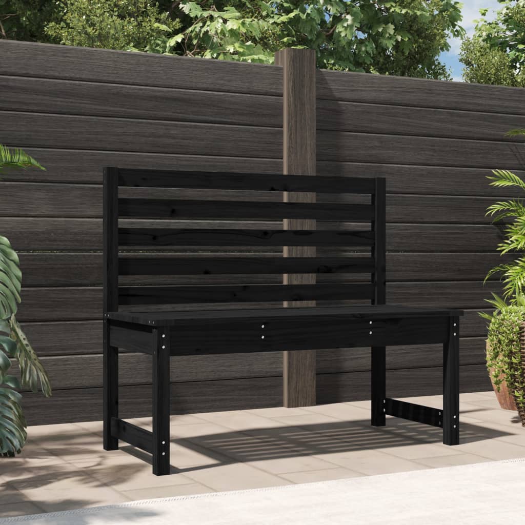Tuinbank 09 Cm Massief Grenenhout Zwart 109 x 48 x 91.5 cm Zwart grenenhout