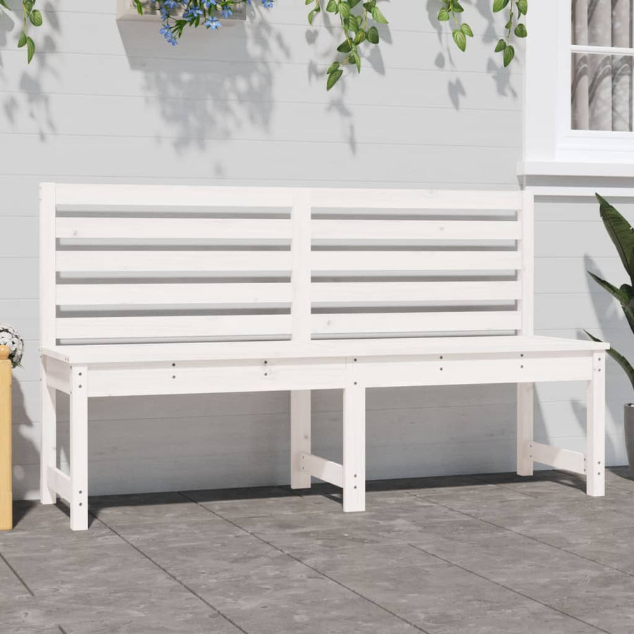 Tuinbank 57,5 Cm Massief Grenenhout Wit 157.5 x 48 x 91.5 cm Wit grenenhout