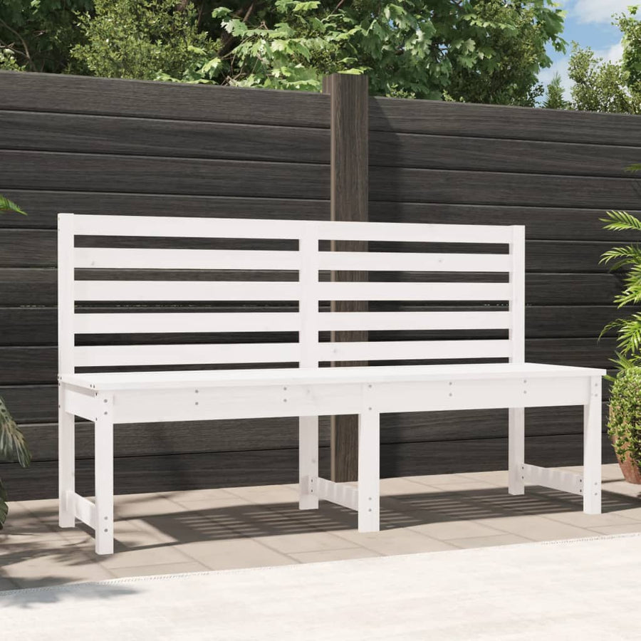 Tuinbank 57,5 Cm Massief Grenenhout Wit 157.5 x 48 x 91.5 cm Wit grenenhout
