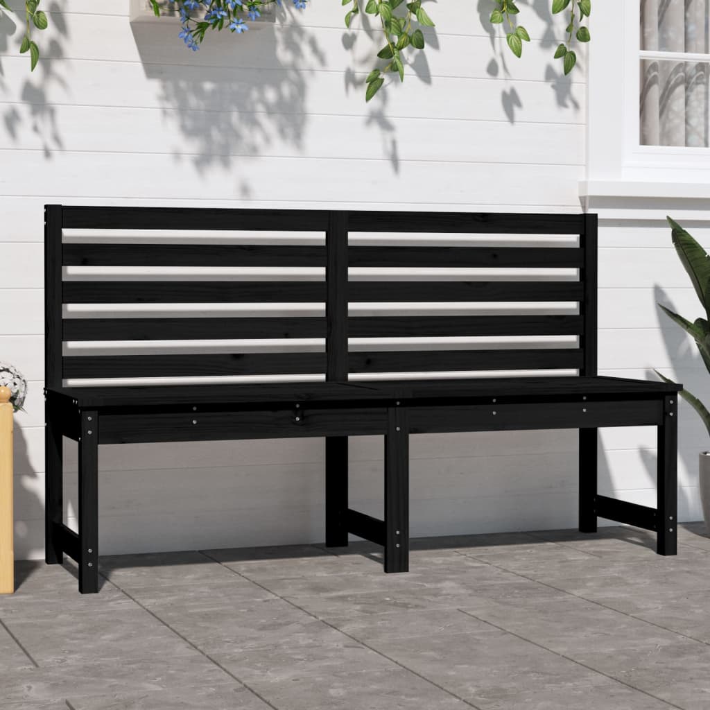 Tuinbank 57,5 Cm Massief Grenenhout Zwart 157.5 x 48 x 91.5 cm Zwart grenenhout