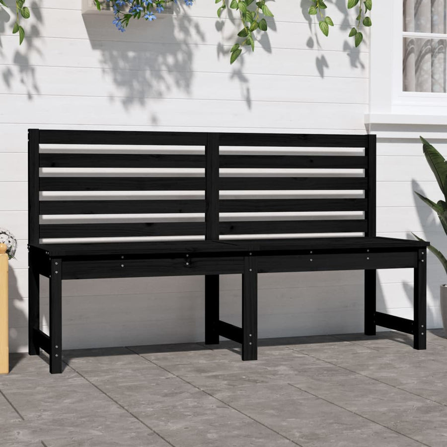 Tuinbank 57,5 Cm Massief Grenenhout Zwart 157.5 x 48 x 91.5 cm Zwart grenenhout