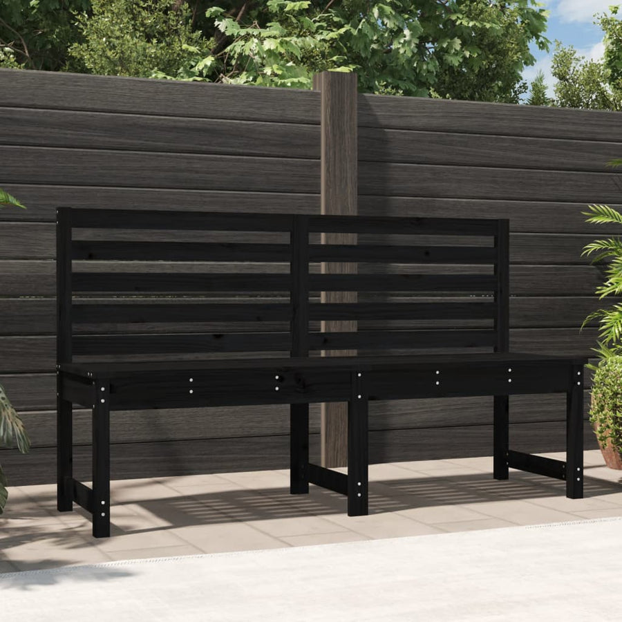 Tuinbank 57,5 Cm Massief Grenenhout Zwart 157.5 x 48 x 91.5 cm Zwart grenenhout