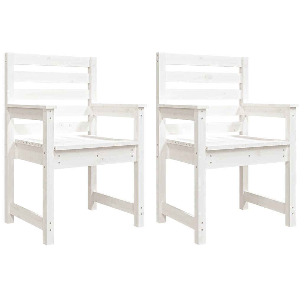 Tuinstoelen 2 St 60X48X91 Cm Massief Grenenhout Wit Wit grenenhout 60 x 48 x 91 cm
