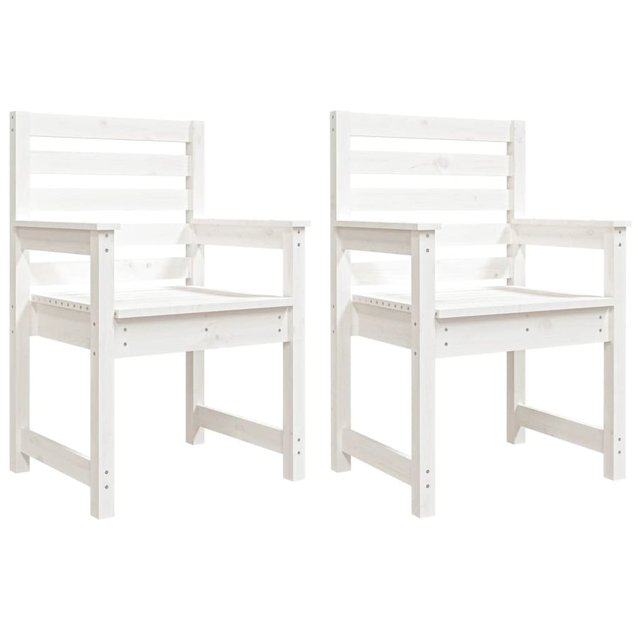 Tuinstoelen 2 St 60X48X91 Cm Massief Grenenhout Wit Wit grenenhout 60 x 48 x 91 cm