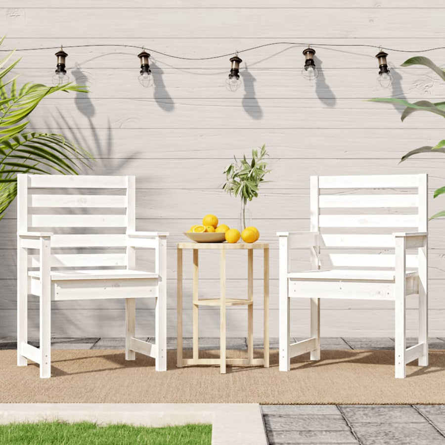 Tuinstoelen 2 St 60X48X91 Cm Massief Grenenhout Wit Wit grenenhout 60 x 48 x 91 cm