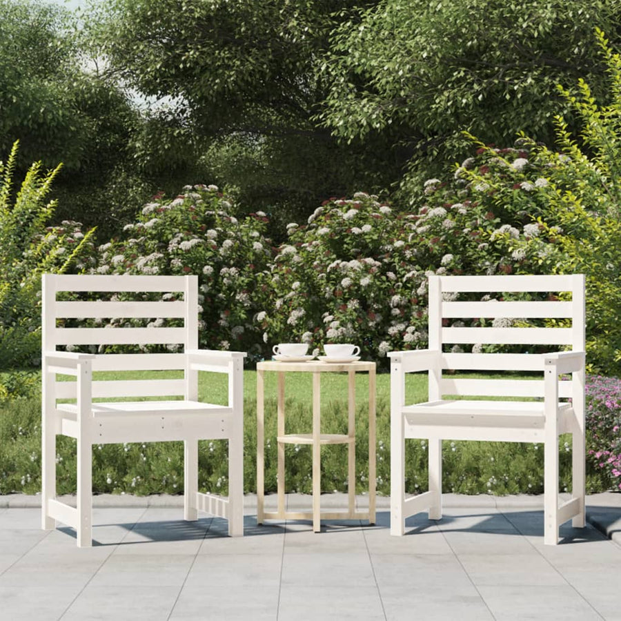 Tuinstoelen 2 St 60X48X91 Cm Massief Grenenhout Wit Wit grenenhout 60 x 48 x 91 cm