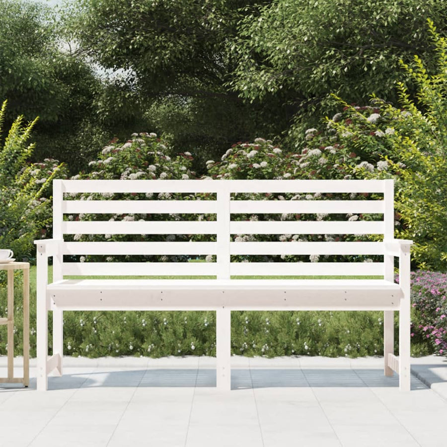 Tuinbank 59,5X48X9,5 Cm Massief Grenenhout Wit 159.5 x 48 x 91.5 cm Wit grenenhout