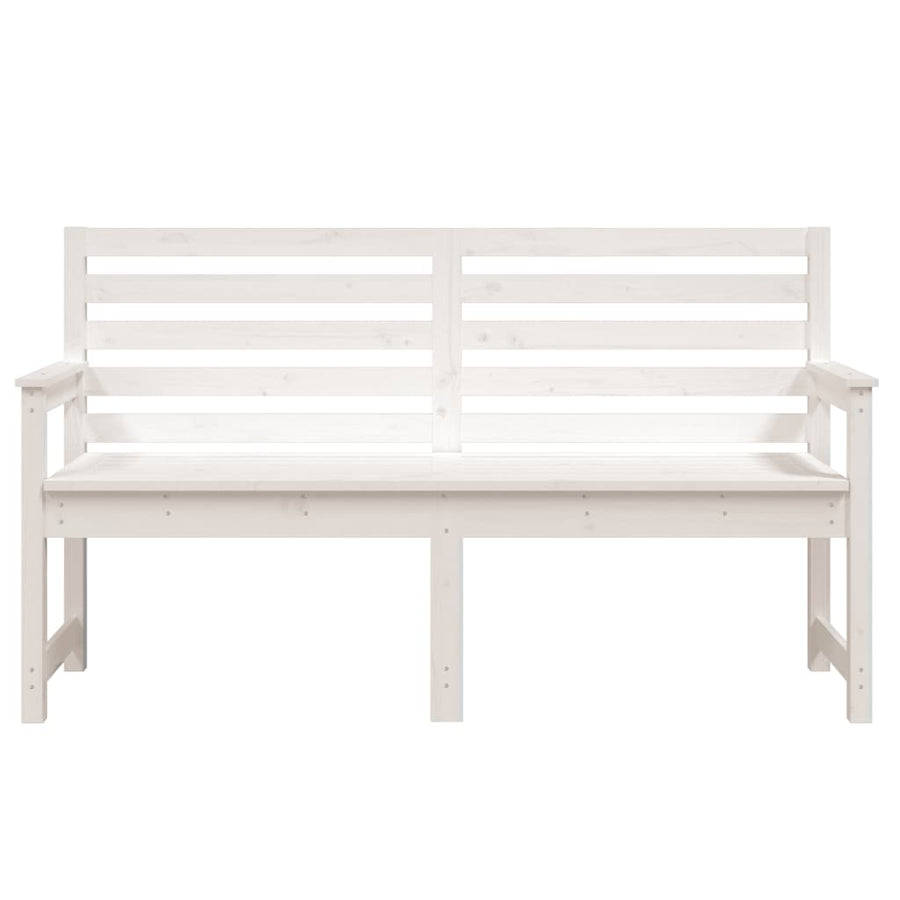 Tuinbank 59,5X48X9,5 Cm Massief Grenenhout Wit 159.5 x 48 x 91.5 cm Wit grenenhout
