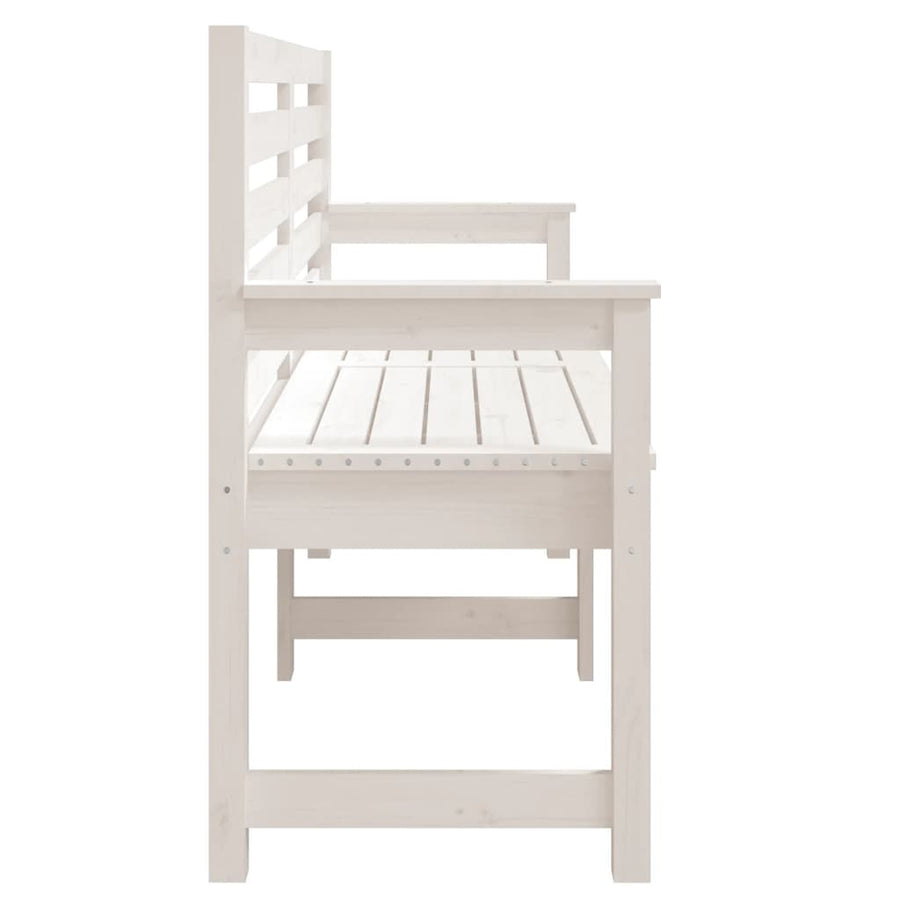 Tuinbank 59,5X48X9,5 Cm Massief Grenenhout Wit 159.5 x 48 x 91.5 cm Wit grenenhout