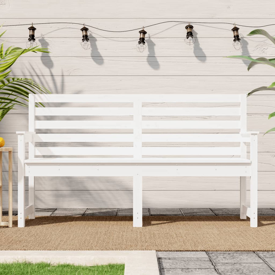 Tuinbank 59,5X48X9,5 Cm Massief Grenenhout Wit 159.5 x 48 x 91.5 cm Wit grenenhout