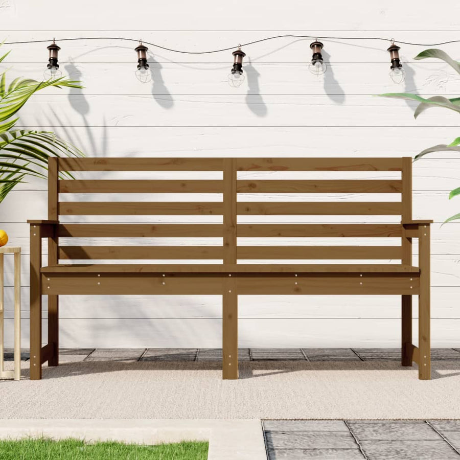 Tuinbank 59,5X48X9,5 Cm Massief Grenenhout Honingbruin 159.5 x 48 x 91.5 cm Honingbruin grenenhout