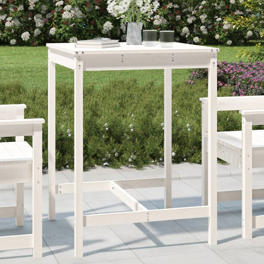 Tuintafel 82,5X82,5X0 Cm Massief Grenenhout Wit 82.5 x 82.5 x 110 cm Wit grenenhout