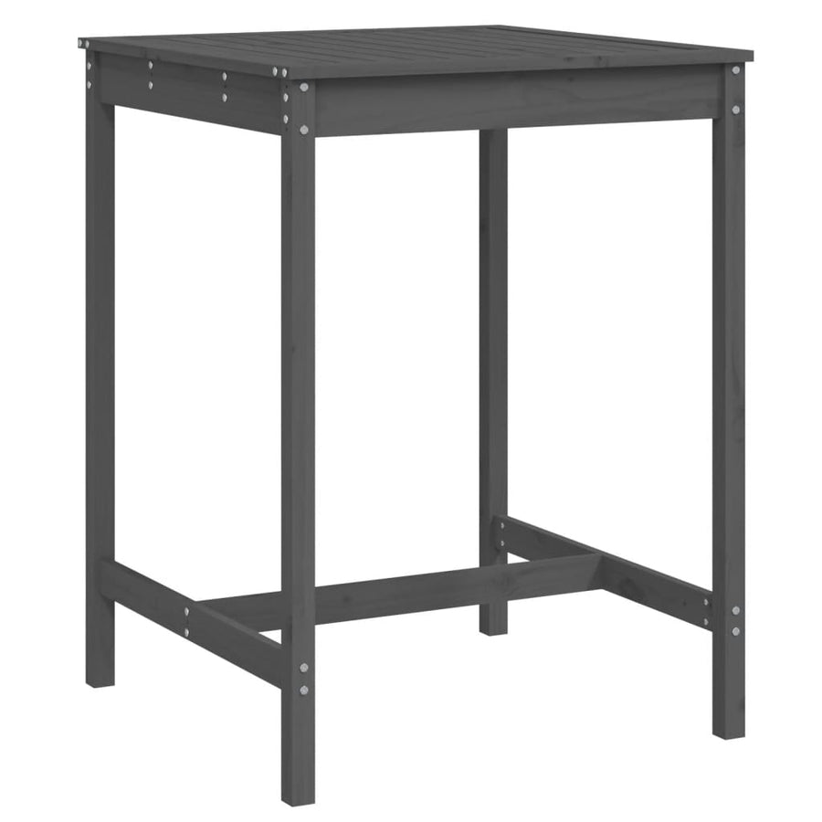 Tuintafel 82,5X82,5X0 Cm Massief Grenenhout Grijs 82.5 x 82.5 x 110 cm Grijs grenenhout